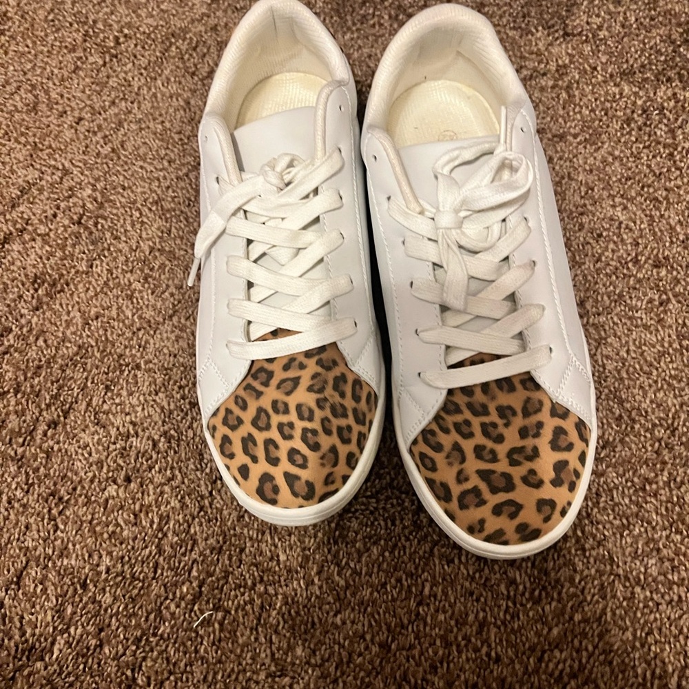 Leopard Print White Sneakers